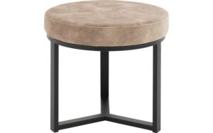 Goossens Excellent Salontafel Enza rond, stof bruin, elegant chic, 50 x 46 x 50 cm