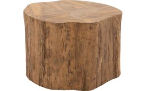 Goossens Bijzettafel Antis, hout teak blank, urban industrieel, 60 x 40 x 60 cm