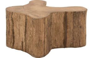 Goossens Bijzettafel Antis, hout teak blank, urban industrieel, 90 x 40 x 90 cm
