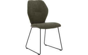 Goossens Eetkamerstoel Hera groen stof leuning, modern design