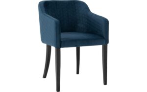 Goossens Excellent Eetkamerstoel Peda blauw stof met armleuning, elegant chic