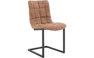 Goossens Kuipstoel Steven cognac microvezel leuning, urban industrieel