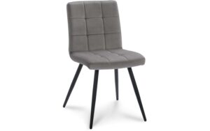 Goossens Basic Eetkamerstoel Boss grijs velvet stof leuning, urban industrieel