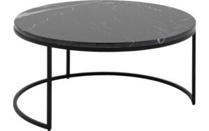 Goossens Salontafel Adagio rond, marmer zwart, elegant chic, 80 x 28 x 80 cm