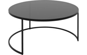 Goossens Salontafel Arendal rond, glas zwart, elegant chic, 90 x 39 x 90 cm