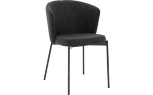 Goossens Basic Eetkamerstoel Pepper antraciet stof leuning, modern design