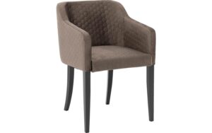 Goossens Excellent Eetkamerstoel Peda bruin stof met armleuning, elegant chic