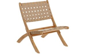 Kave Home Kave Home Chabeli, Chabeli klapstoel in acaciahout en koord beige fsc 100%