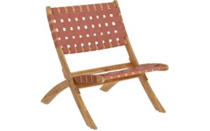 Kave Home Kave Home Chabeli, Chabeli klapstoel in acaciahout en koord terracotta fsc 100%