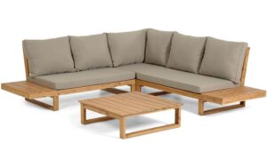 Kave Home Kave Home Flaviina, 5-zits hoekbank flaviina in acaciahout fsc 100%