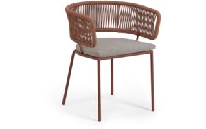 Kave Home Kave Home Nadin, Nadin stoel met terracotta touw en gegalvaniseerd staal