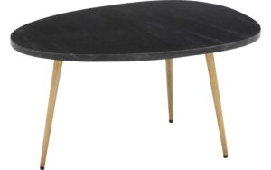 Goossens Salontafel Enzo ovaal, marmer zwart, elegant chic, 70 x 35 x 50 cm