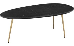 Goossens Salontafel Enzo ovaal, marmer zwart, elegant chic, 110 x 40 x 55 cm