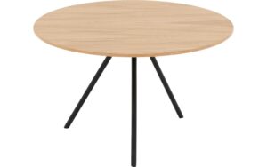Goossens Salontafel Bodine rond, hout eiken blank, modern design, 60 x 35 x 60 cm