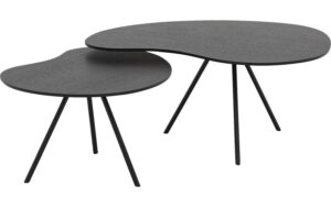Goossens Salontafel Zyan organisch, hout eiken zwart, modern design, 76 x 36 x 69 cm