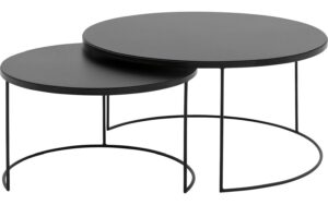Goossens Salontafel Oda rond, metaal zwart, elegant chic, 80 x 41 x 80 cm