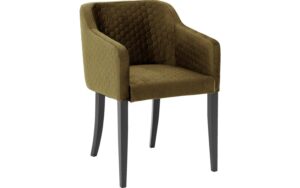 Goossens Excellent Eetkamerstoel Peda groen stof met armleuning, elegant chic