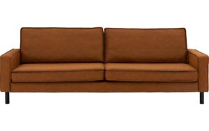 Goossens Basic Bank Harris cognac, micro leer, 3-zits, urban industrieel