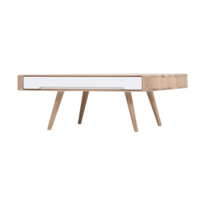 Ena coffee table houten salontafel whitewash - 90 x 90 cm Bruin