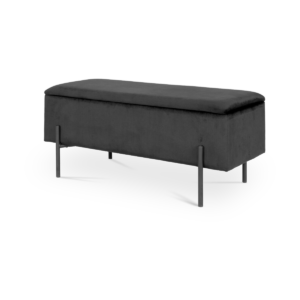 Marlou velvet bankje met opbergruimte zwart - 95 x 46 cm Zwart