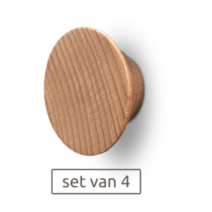 Annabel ronde wandhaken - hout - set van 4 Bruin