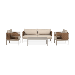 June 4 delige tuin loungeset beige - met zitkussens Beige