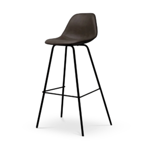 Wout barkruk kunstleer donkerbruin - metalen onderstel - 75 cm Bruin