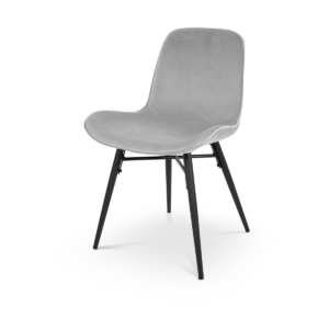 Nova eetkamerstoel velvet soft grey - zwart onderstel Grijs