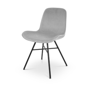 Noa eetkamerstoel velvet soft grey - zwart onderstel Grijs