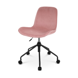 Nout bureaustoel velvet dusty pink - zwart onderstel Roze
