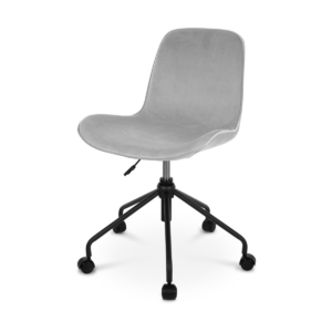 Nout bureaustoel velvet soft grey - zwart onderstel Grijs