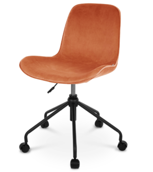 Nolon - Bureaustoel Nout, velvet oker brons met zwart