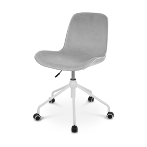 Nout bureaustoel velvet soft grey - wit onderstel Grijs