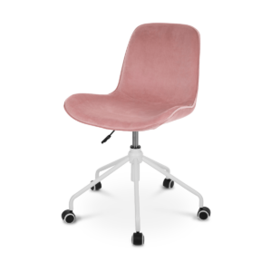 Nout bureaustoel velvet dusty pink - wit onderstel Roze