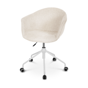Nout bureaustoel beige met armleuningen - wit onderstel Beige