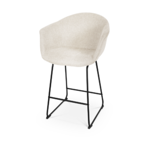 Nino barkruk beige met armleuningen - zwart onderstel - 65 cm Beige