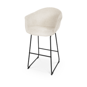 Nino barkruk beige met armleuningen - zwart onderstel - 75 cm Beige