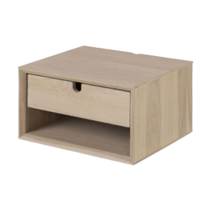 Shelley houten nachtkastje naturel - 37 x 21 cm Zwart