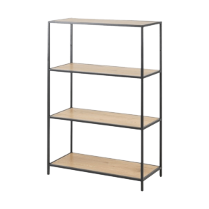 Vic houten staande boekenkast naturel - 77 x 114 cm Bruin