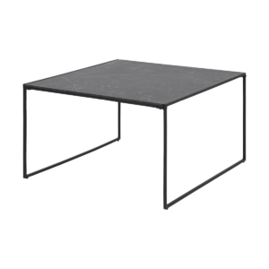 Imke salontafel marmerlook antraciet - 80 x 80 cm Grijs