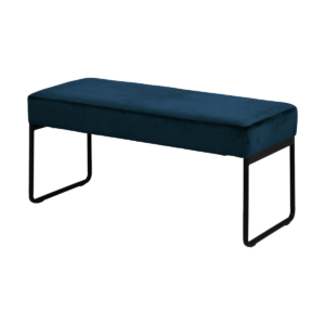 Joes velvet bankje donkerblauw - 95 x 38 cm Blauw