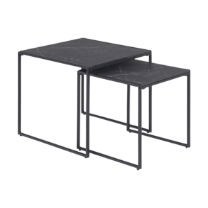Imke salontafel marmerlook antraciet - set van 2 Zwart
