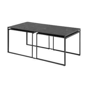 Imke salontafel marmerlook antraciet - set van 3 Zwart