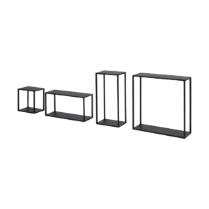 Mads metalen wandrek zwart - set van 4 Zwart