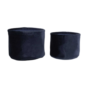 Feline velvet opbergmandjes donkerblauw - set van twee Blauw