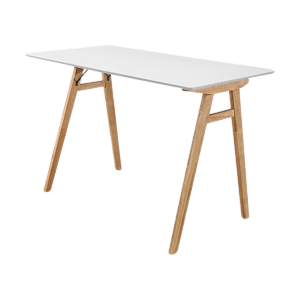 Rover houten bureau wit - houten onderstel - 120 x 60 cm Bruin