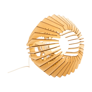 Original Naturel houten tafellamp met koordset wit - Medium Ø 37 cm Bruin