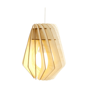 Spin houten hanglamp met koordset wit - Small Ø 25 cm Bruin