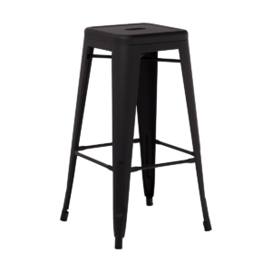 Metalen barkruk mat zwart - 77 cm Zwart