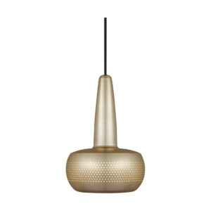 Clava hanglamp brushed brass - met koordset zwart - Ø 21,5 cm Geel